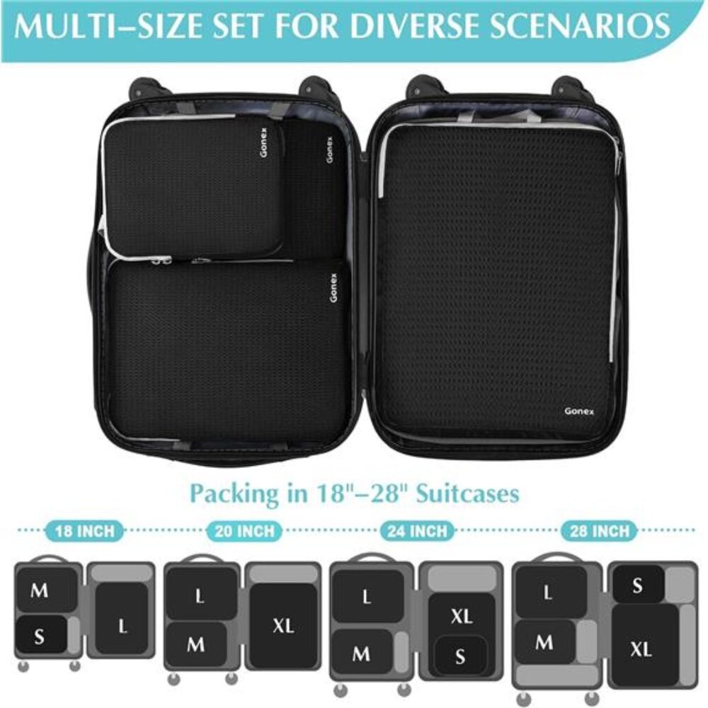 Compression Packing Cubes, 3pcs/4pcs Expandable S… - image 4